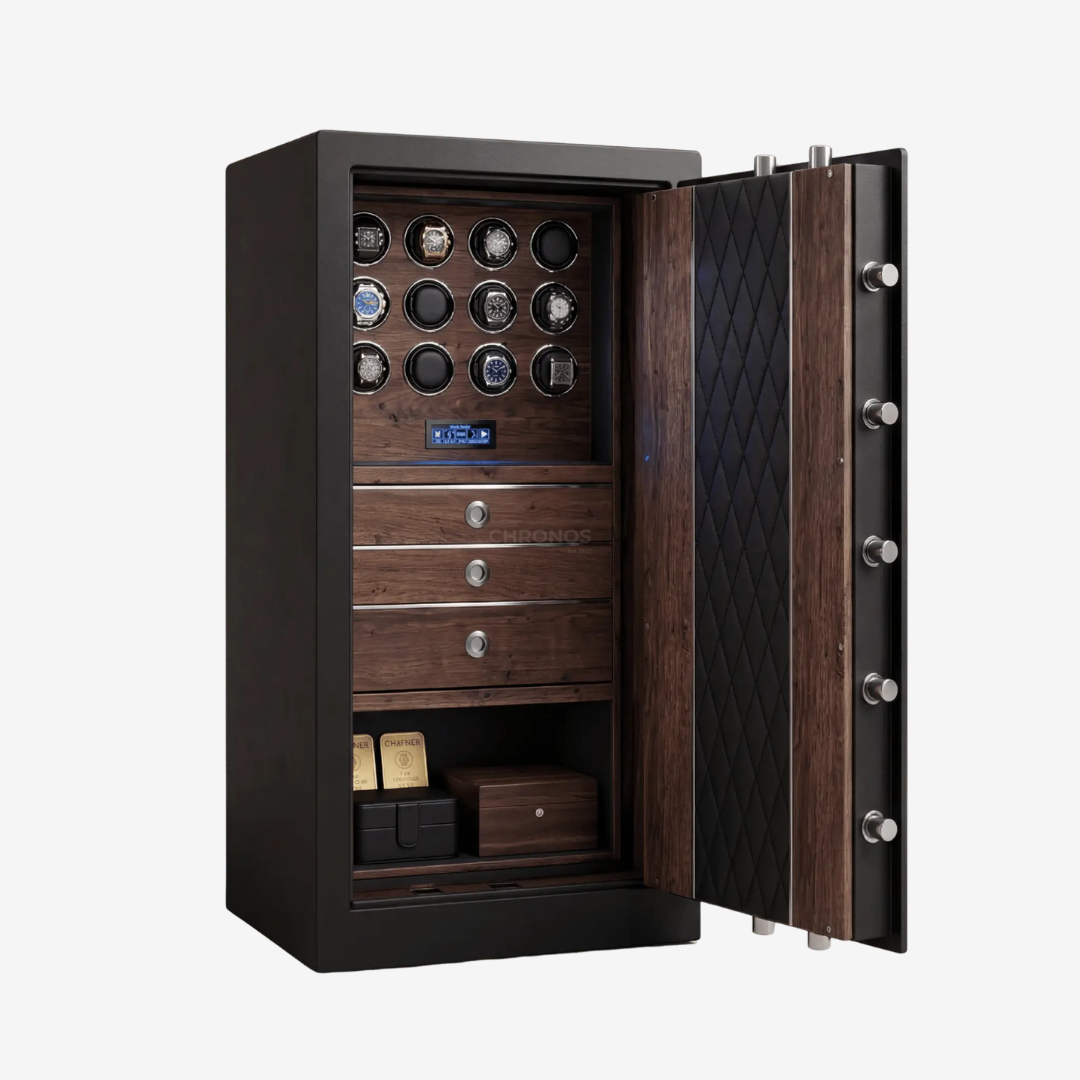 Watch Winder Safe – Bellagio Pro 12 - Walnut - Watch Winder