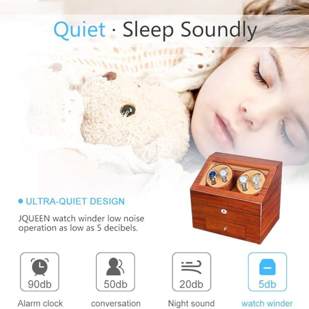 Watch Winder - Walden 4 Rotating + 9 Slots - Watch Winder