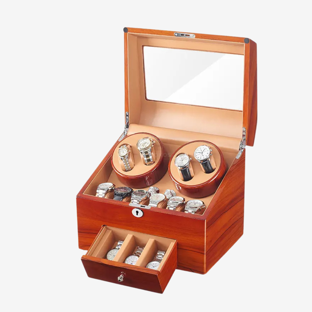 Watch Winder - Walden 4 Rotating + 9 Slots - Watch Winder