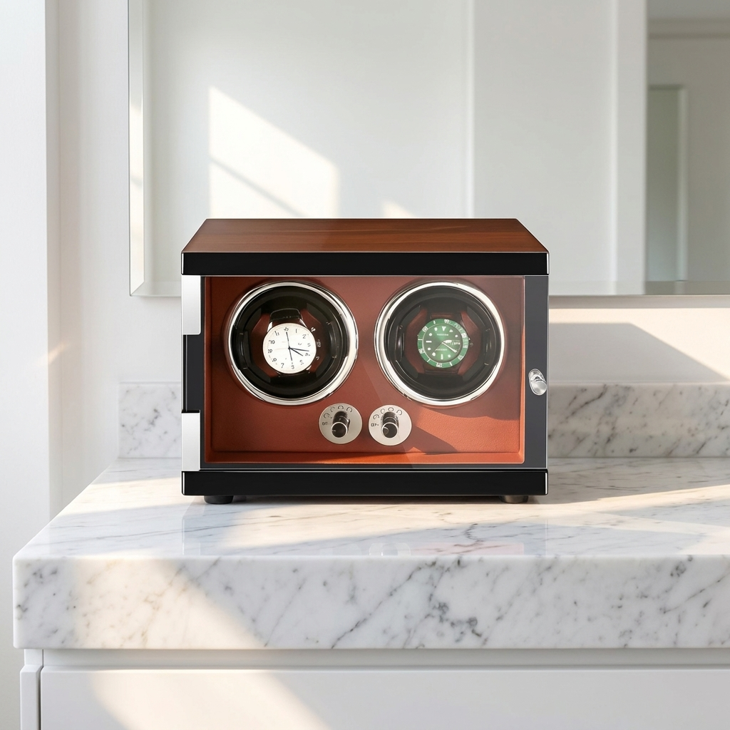 Watch Winder – Wood Grain 2 Slots - Watch Winder