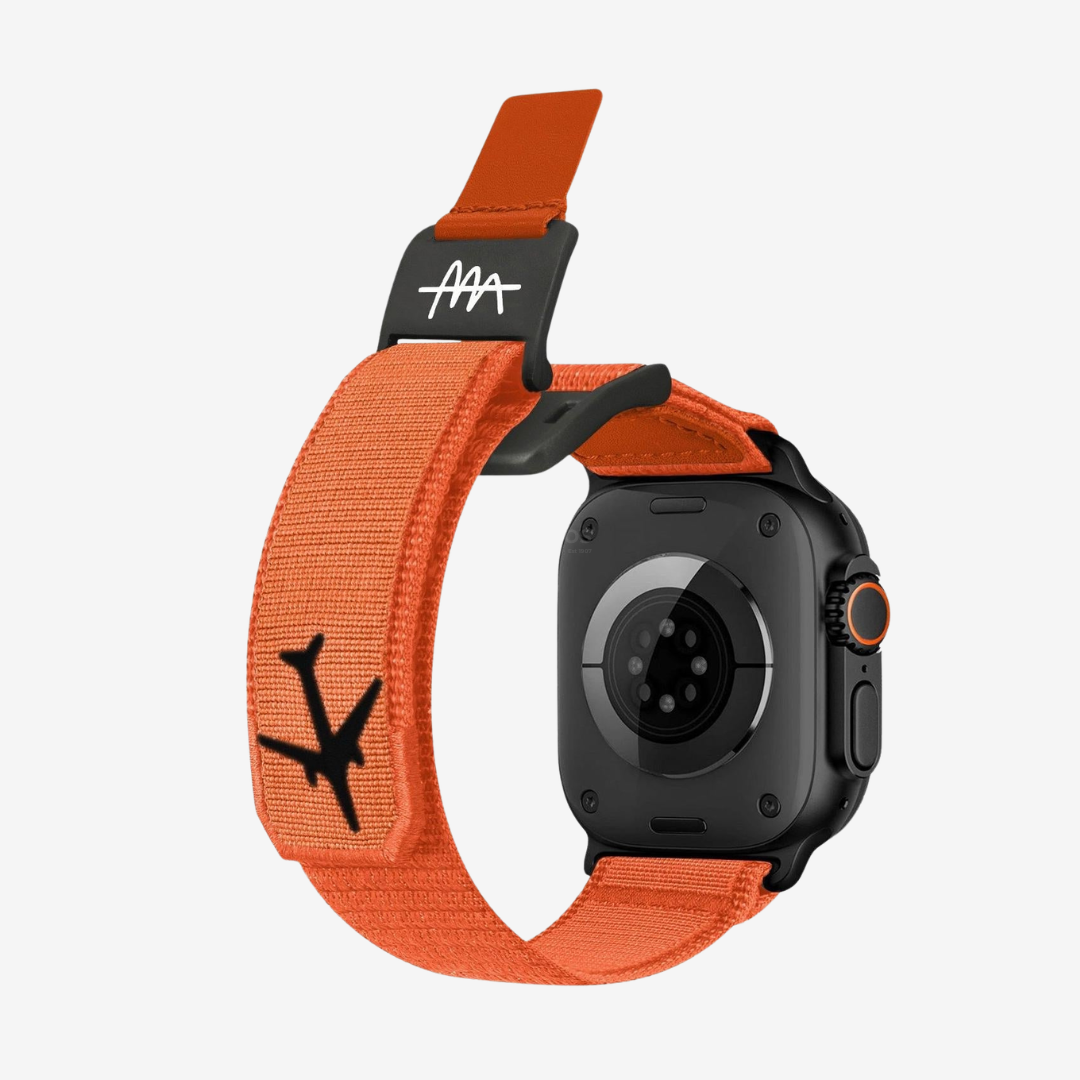 Wild Trail Mag Buckle Nylon Band For Apple Watch - Orange Band-Black Buckle / 49mm - Watch Band