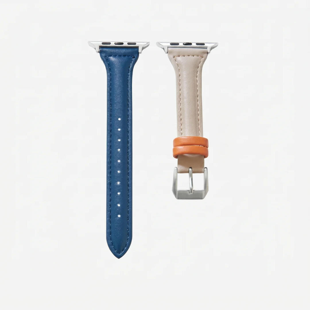 Apple Watch Band - Leather Classic - Blue and Beige - Watch Band