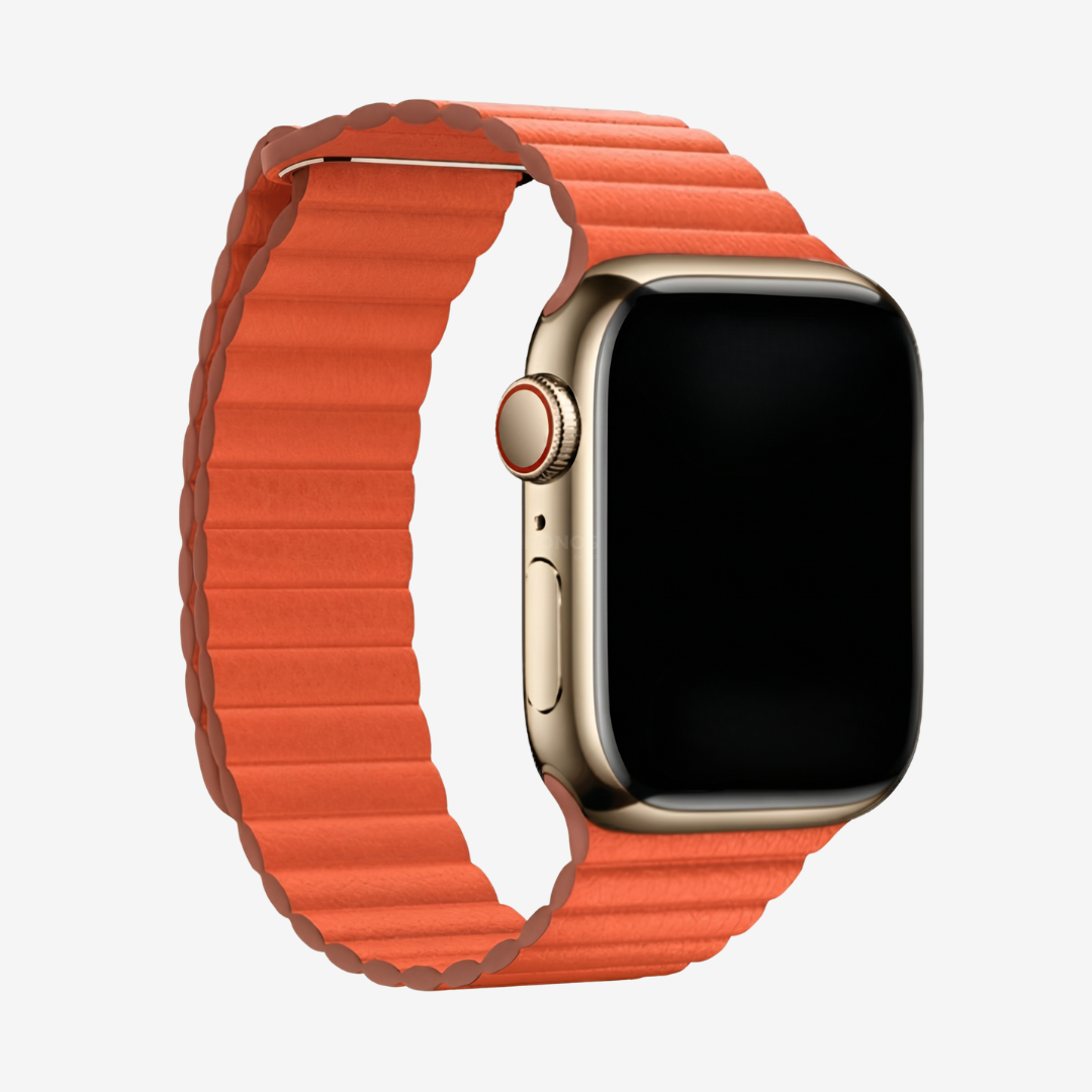 Apple Watch Band - Magnetic Leather Band - Marley Orange / 38mm - Watch Band