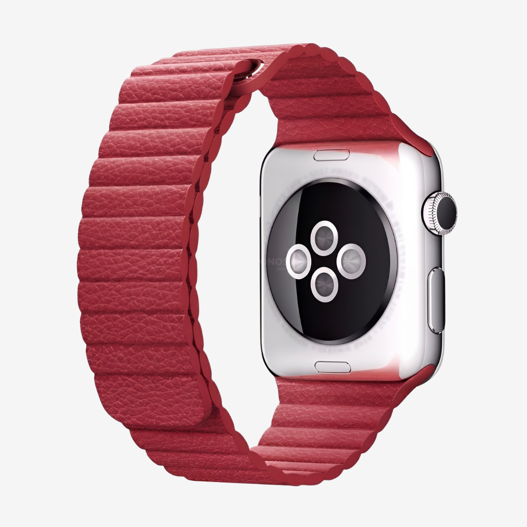 Apple Watch Band - Magnetic Leather Band - Marley Red / 38mm - Watch Band