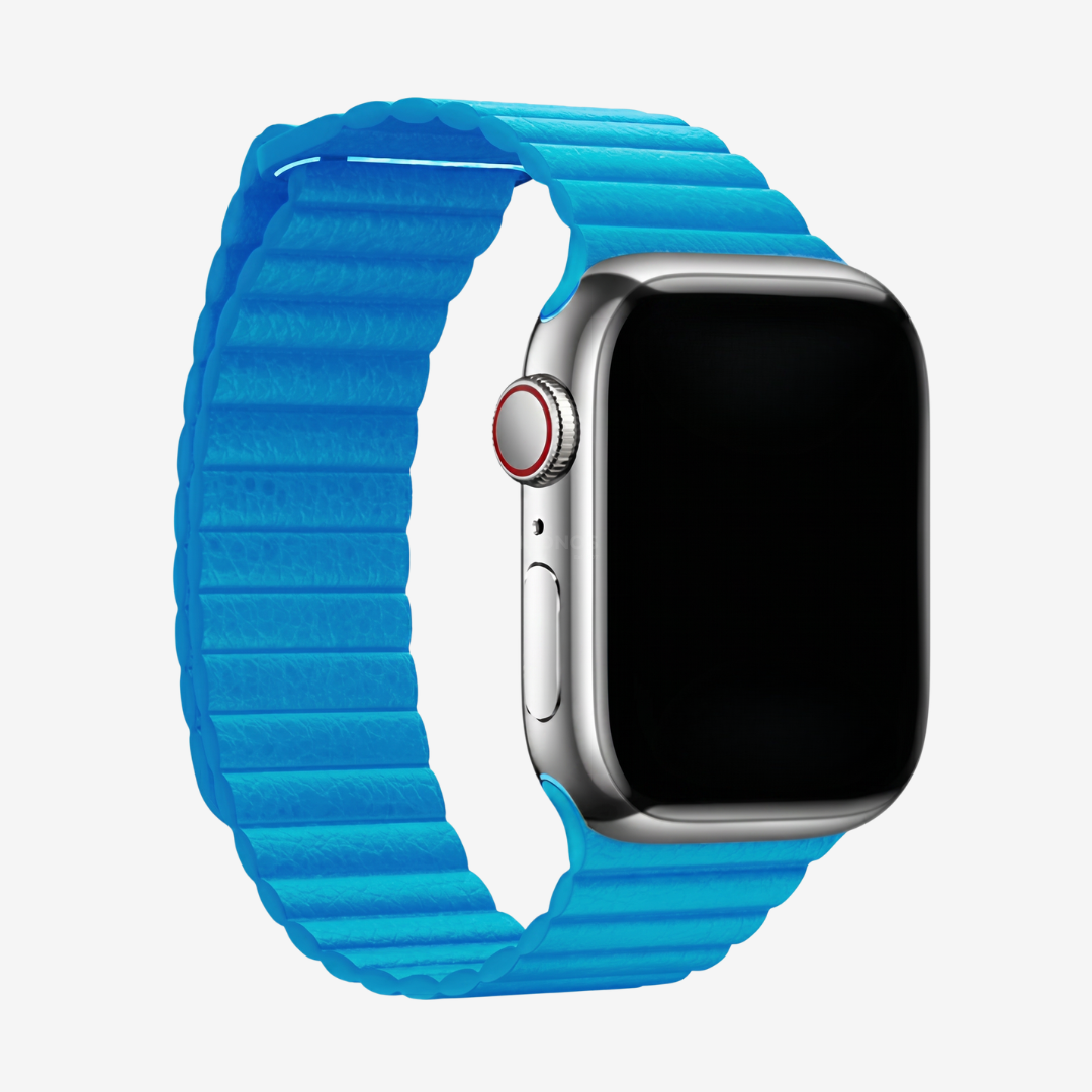 Apple Watch Band - Magnetic Leather Band - Marley Teal Blue / 38mm - Watch Band