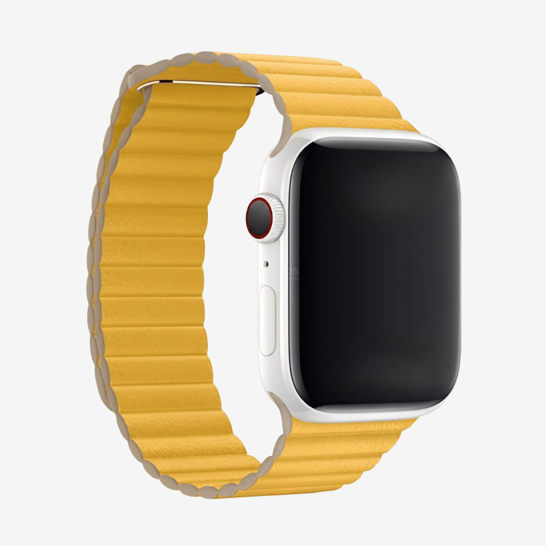 Apple Watch Band - Magnetic Leather Band - Marley Yellow / 38mm - Watch Band