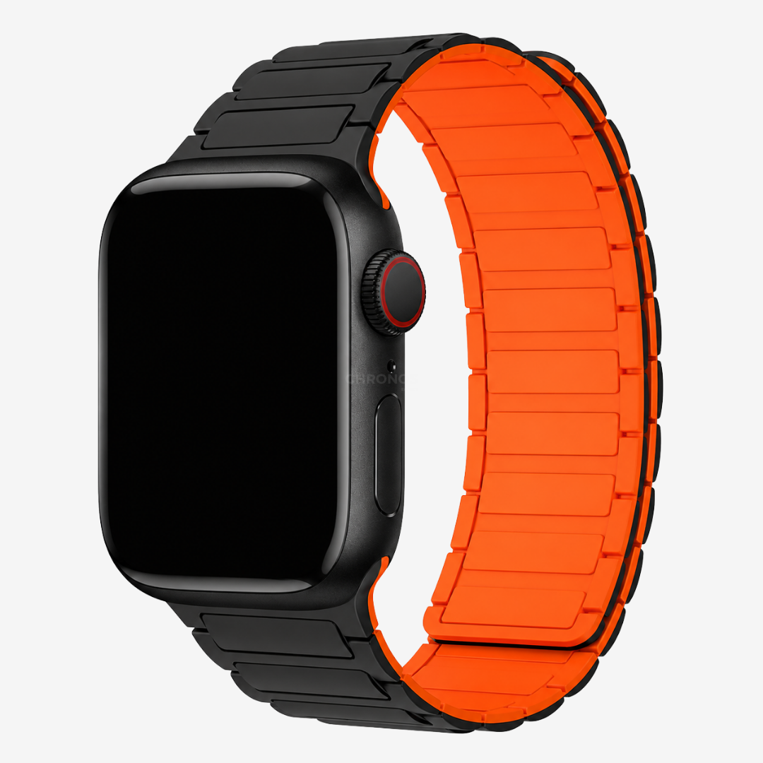 Apple Watch Band - Magnetic Silicone Band - Black Orange / 38MM / 40MM / 41MM / 42MM-S10/S11 - Watch Band