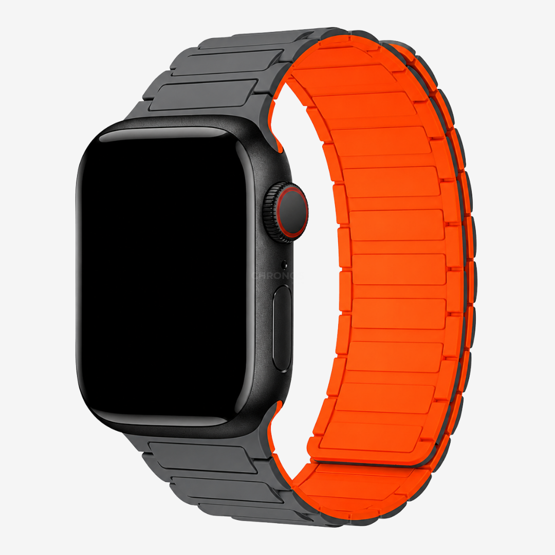 Apple Watch Band - Magnetic Silicone Band - Grey Orange / 38MM / 40MM / 41MM / 42MM-S10/S11 - Watch Band