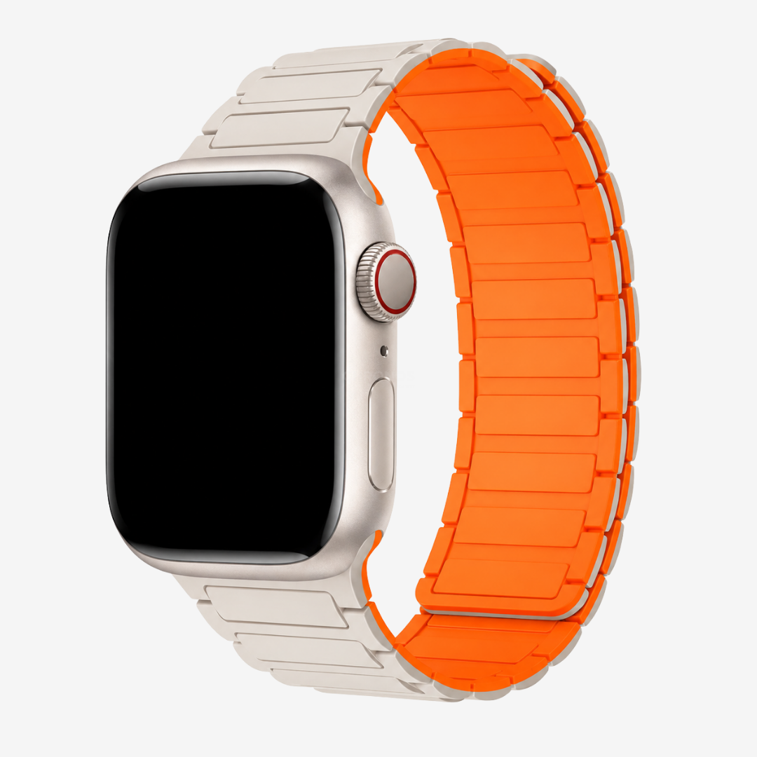 Apple Watch Band - Magnetic Silicone Band - Starlight Orange / 38MM / 40MM / 41MM / 42MM-S10/S11 - Watch Band