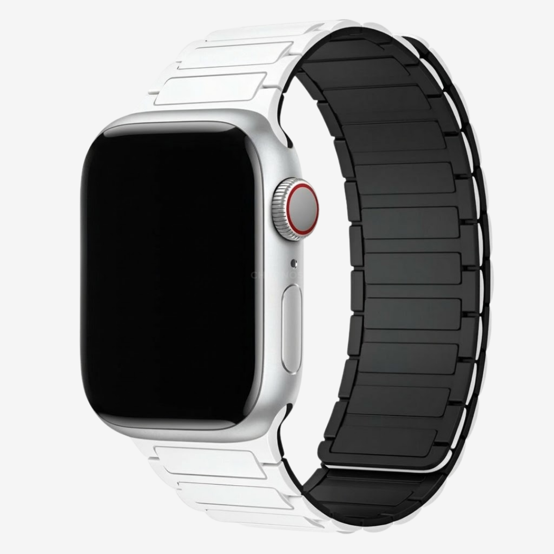Apple Watch Band - Magnetic Silicone Band - White Black / 38MM / 40MM / 41MM / 42MM-S10/S11 - Watch Band