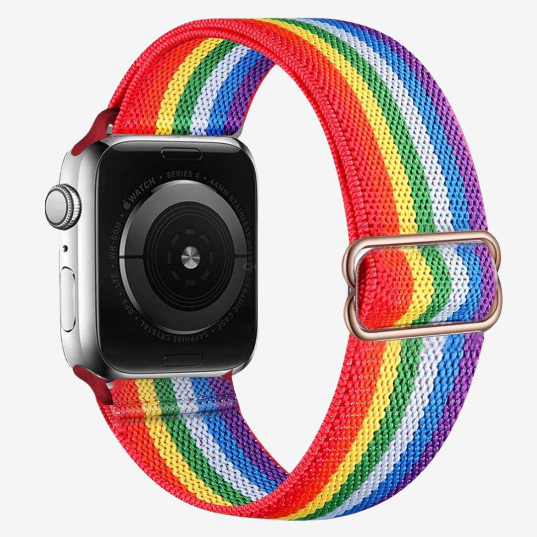 Apple Watch Band - Multicolour Scrunchie - Rainbow Stripes - Watch Band