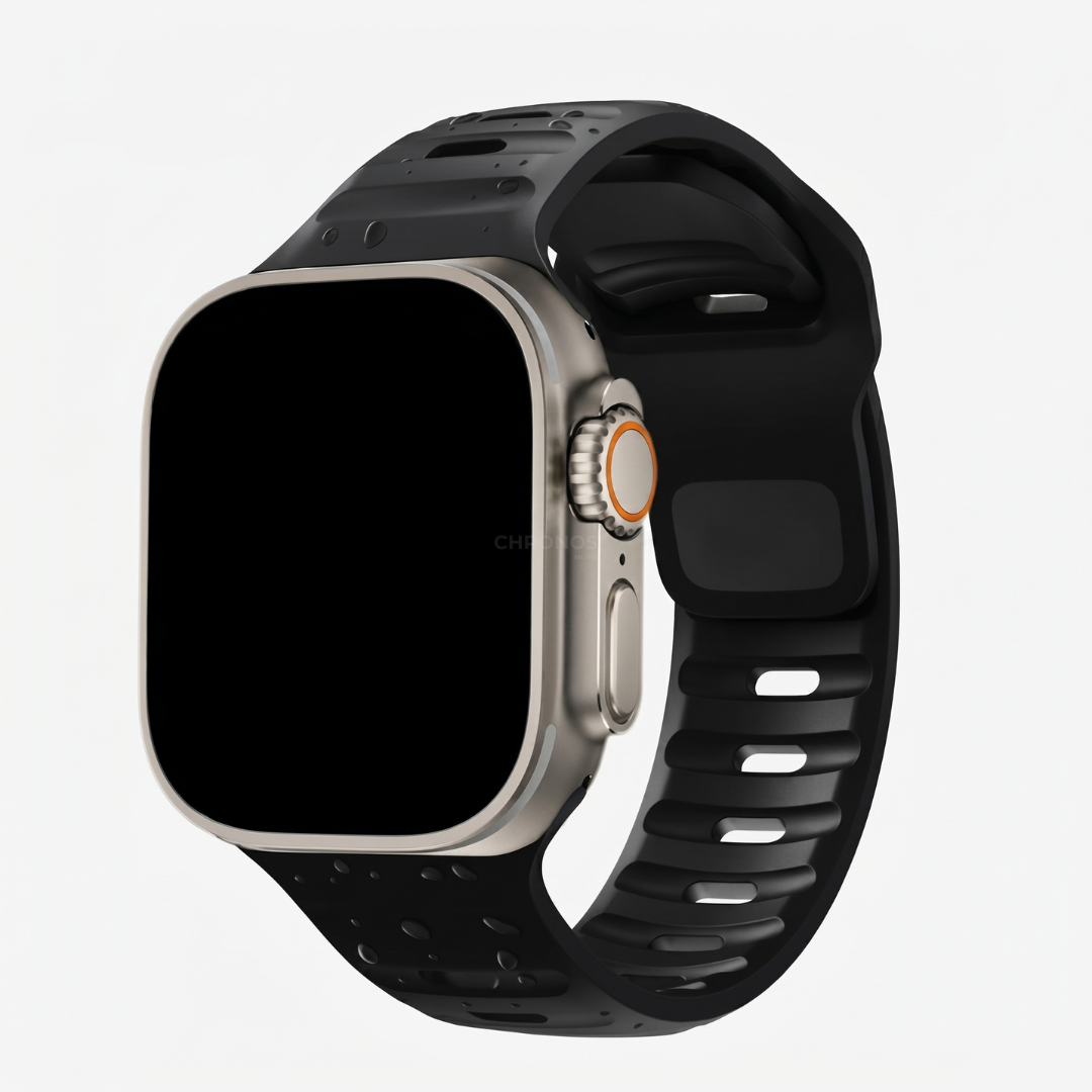 Apple Watch Band - Ocean Sport Silicone - Black - Watch Band