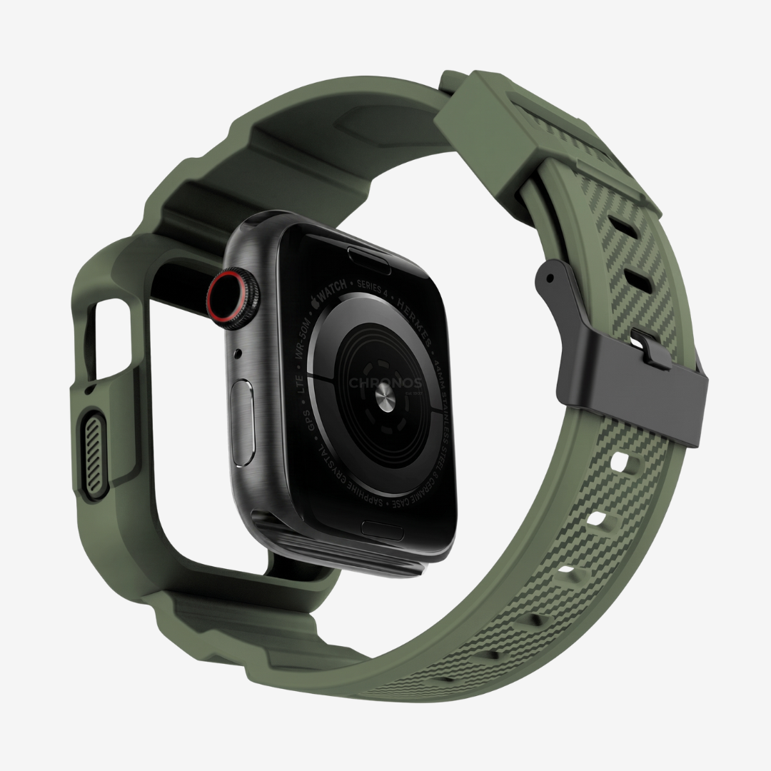 Apple Watch Band - Rugged Silicone Band + Case - Watch Case