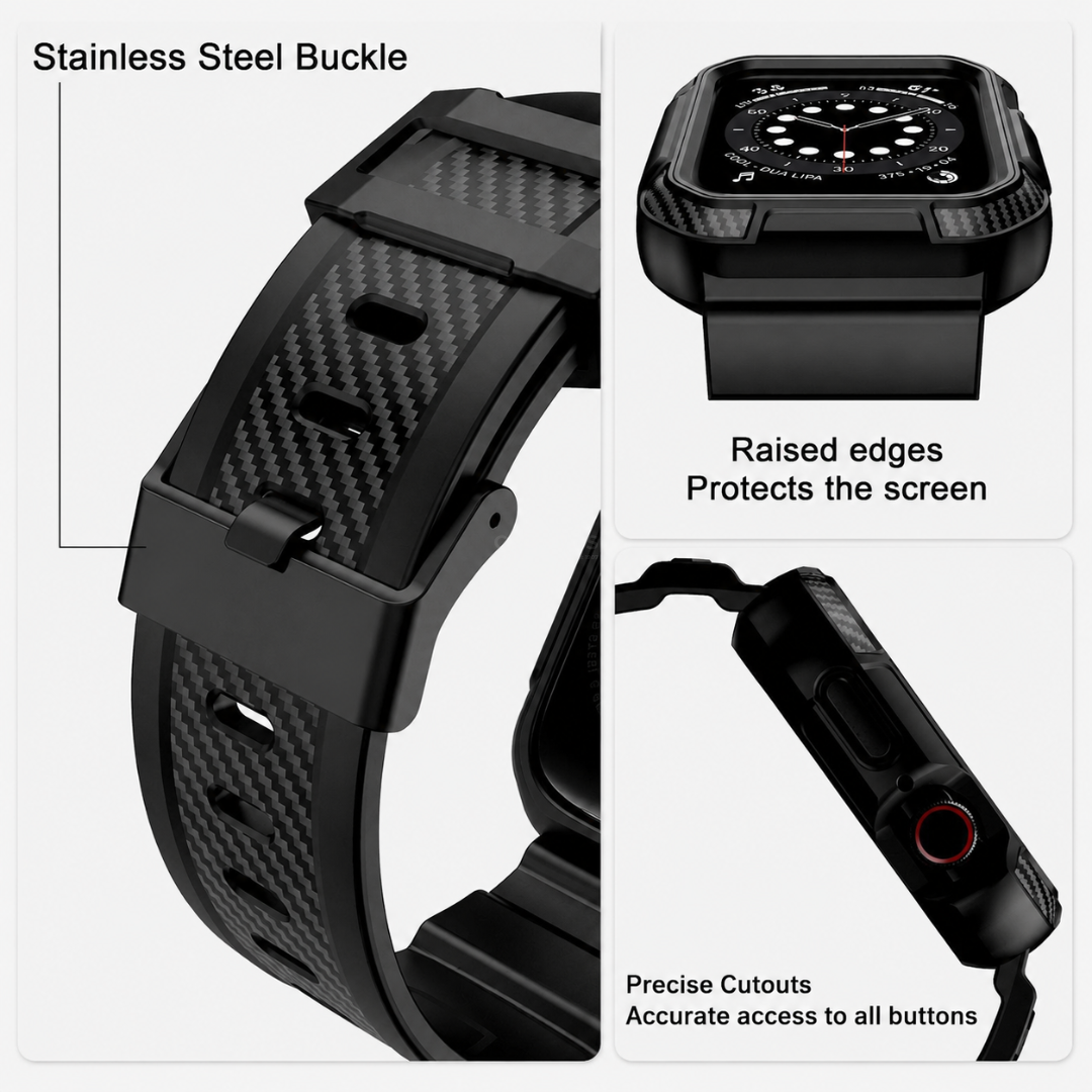 Apple Watch Band - Rugged Silicone Band + Case - Watch Case