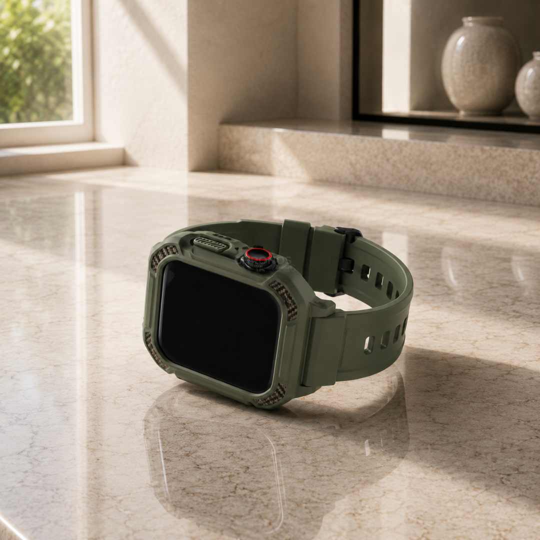 Apple Watch Band - Rugged Silicone Band + Case - Watch Case