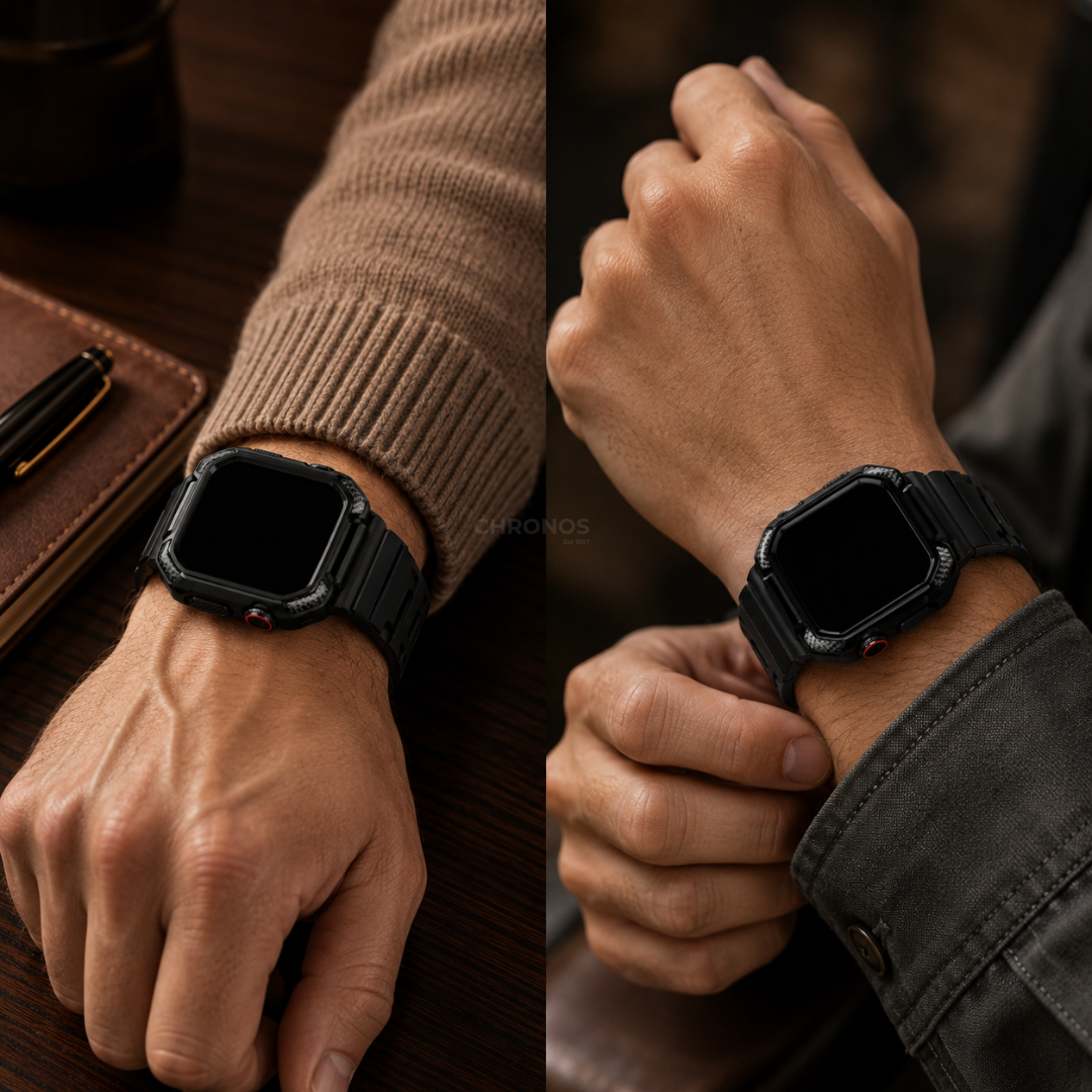 Apple Watch Band - Rugged Silicone Band + Case - Watch Case