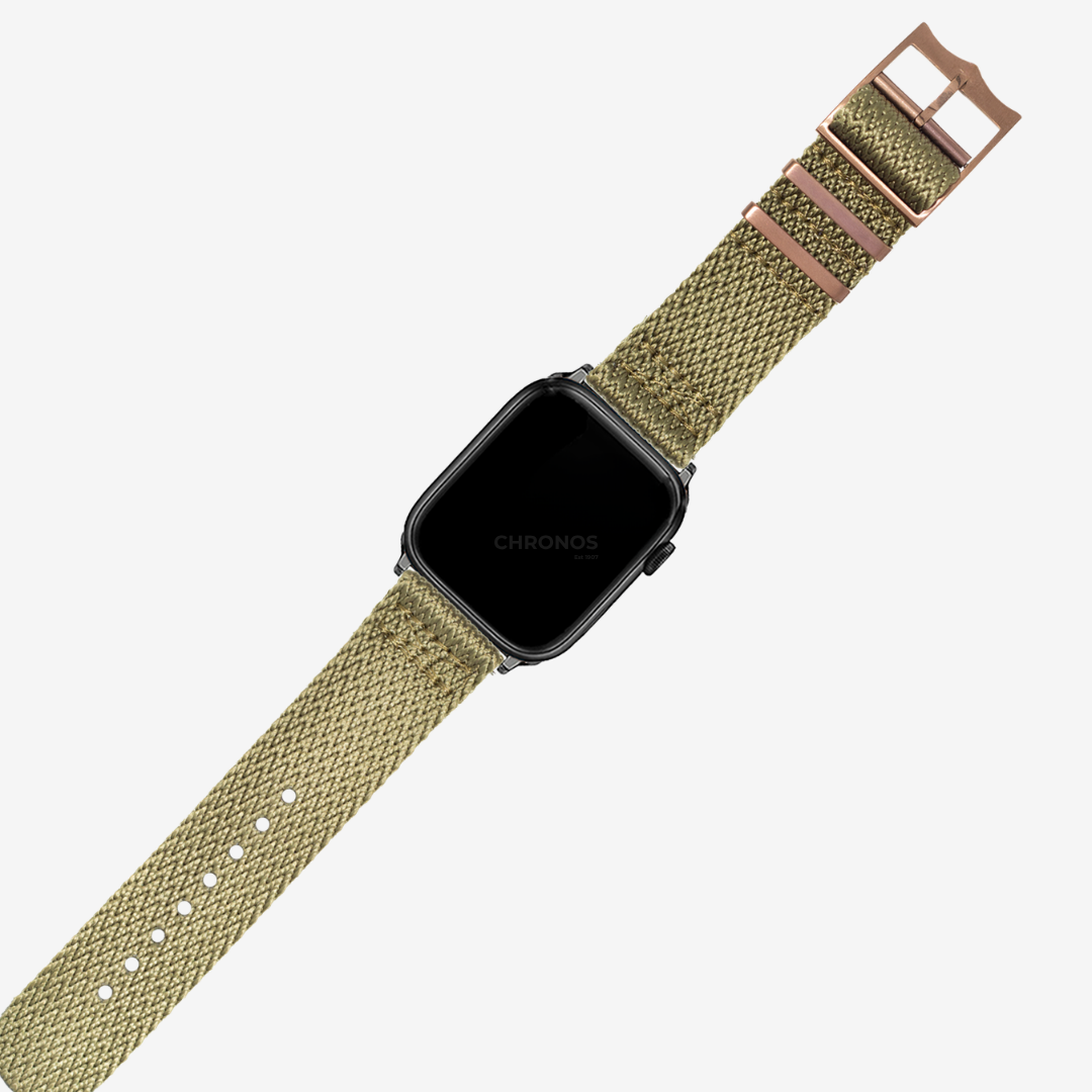 Apple Watch Band - Sharktooth Militex - Army Green [Bronze Hardware] - Watch Band