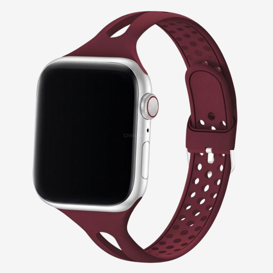 Apple Watch Band - Slim Silicone Band - Wine Red / 38MM / 40MM / 41MM / 42MM-S10/S11 - Watch Band