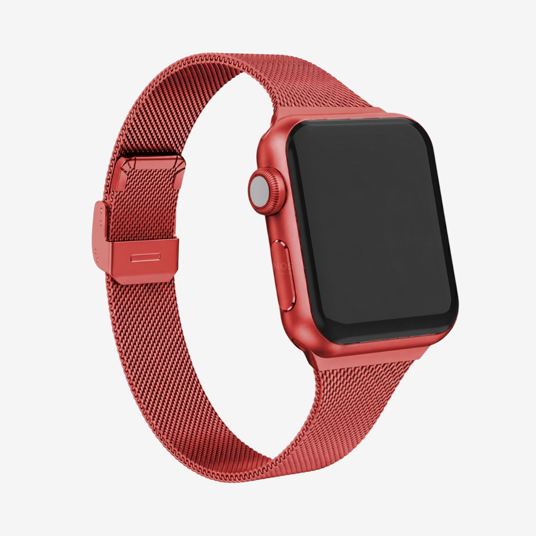 Apple Watch Band - Slim Stainless Steel Band - Red / 38mm - Watch Band