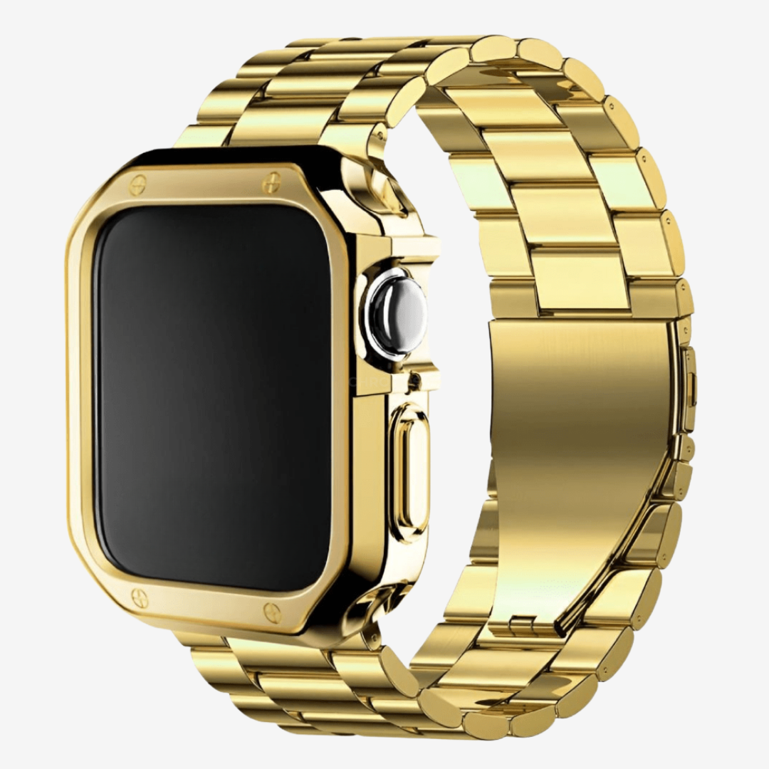 Apple Watch Band - Stainless Steel Band + Case - Gold / 38MM - Watch Case