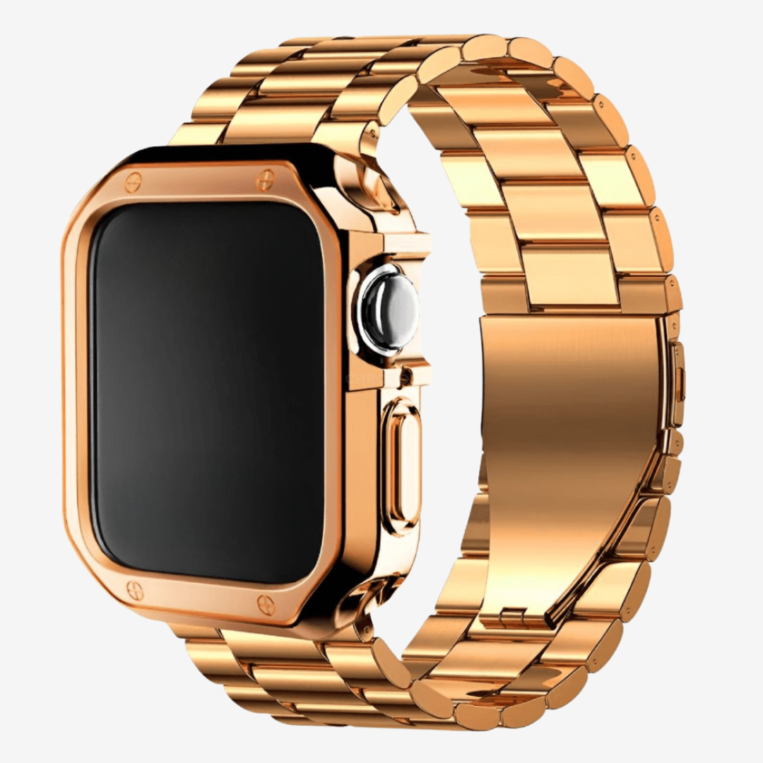 Apple Watch Band - Stainless Steel Band + Case - Rose Gold / 38MM - Watch Case