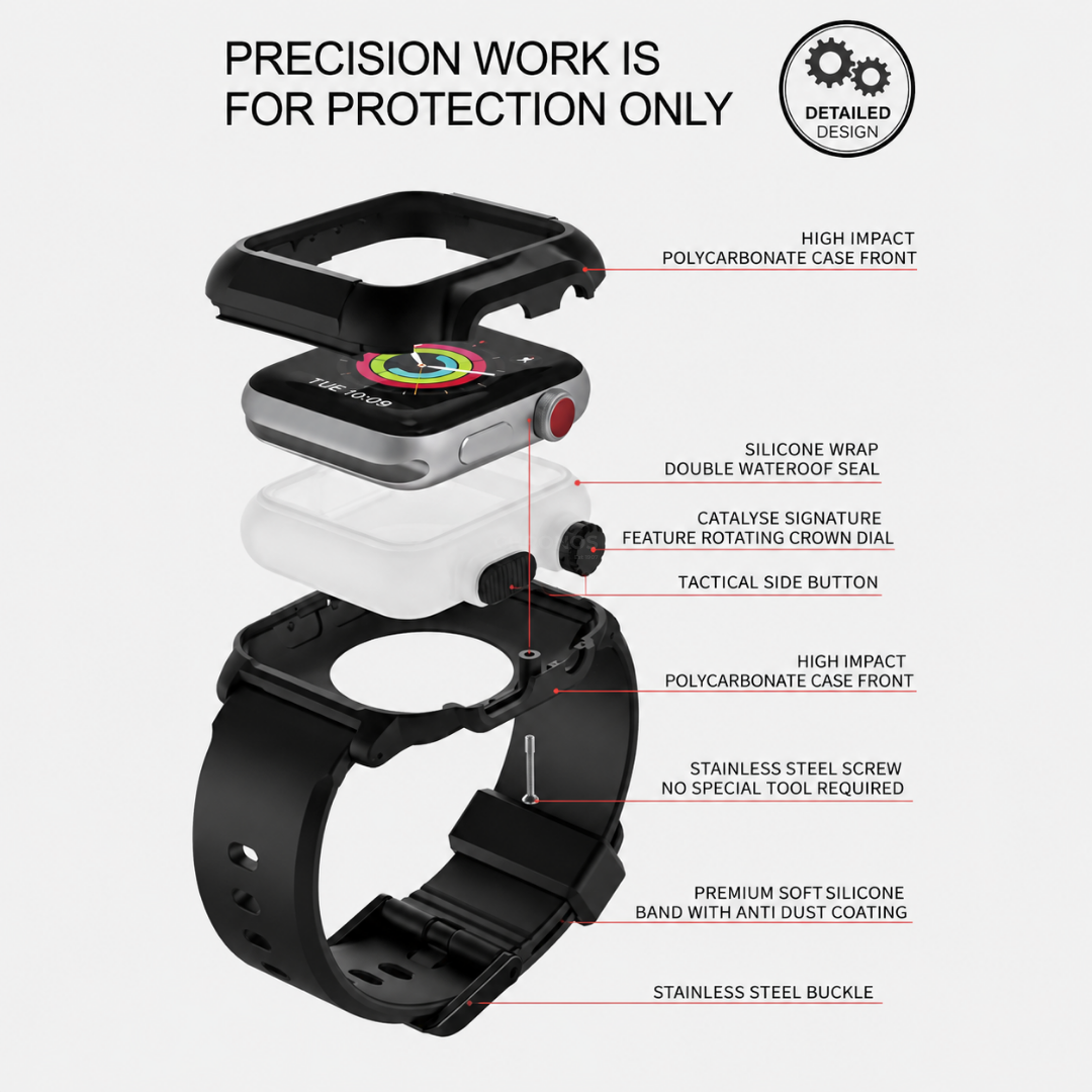 Apple Watch Band - Tactical Silicone Band + Case - Watch Case