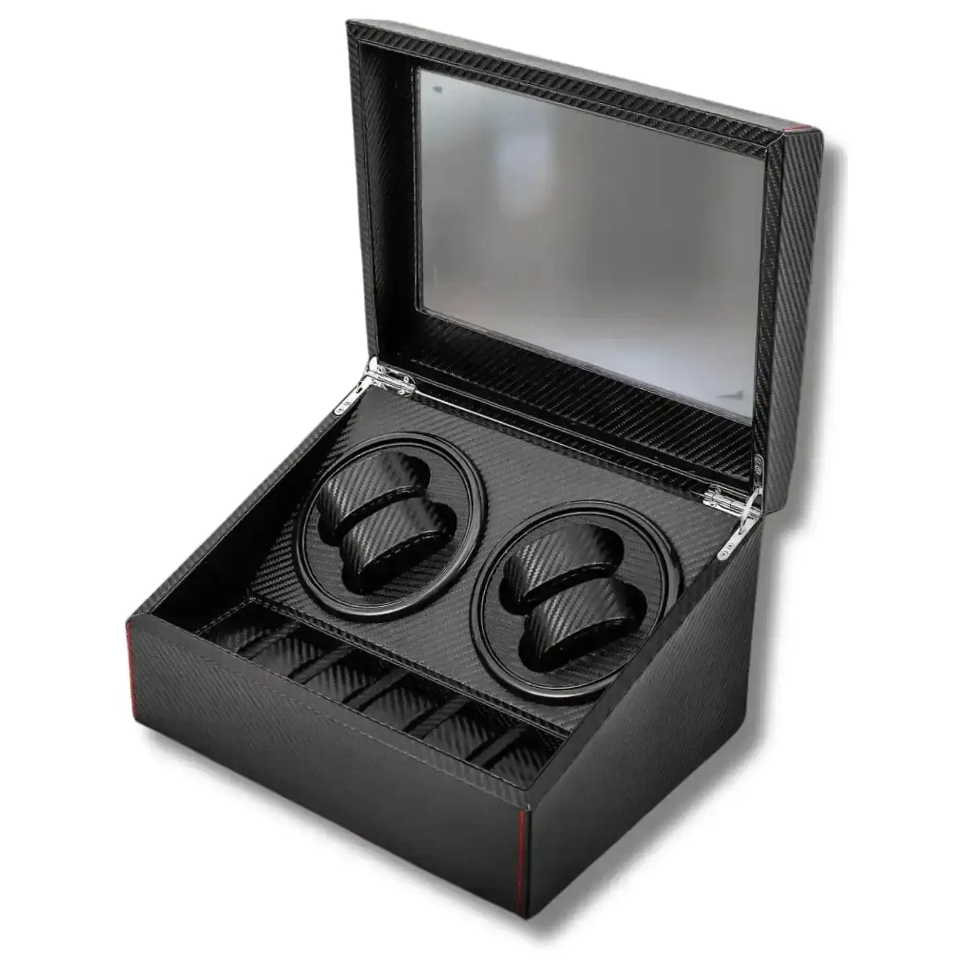 Open black watch winder box.