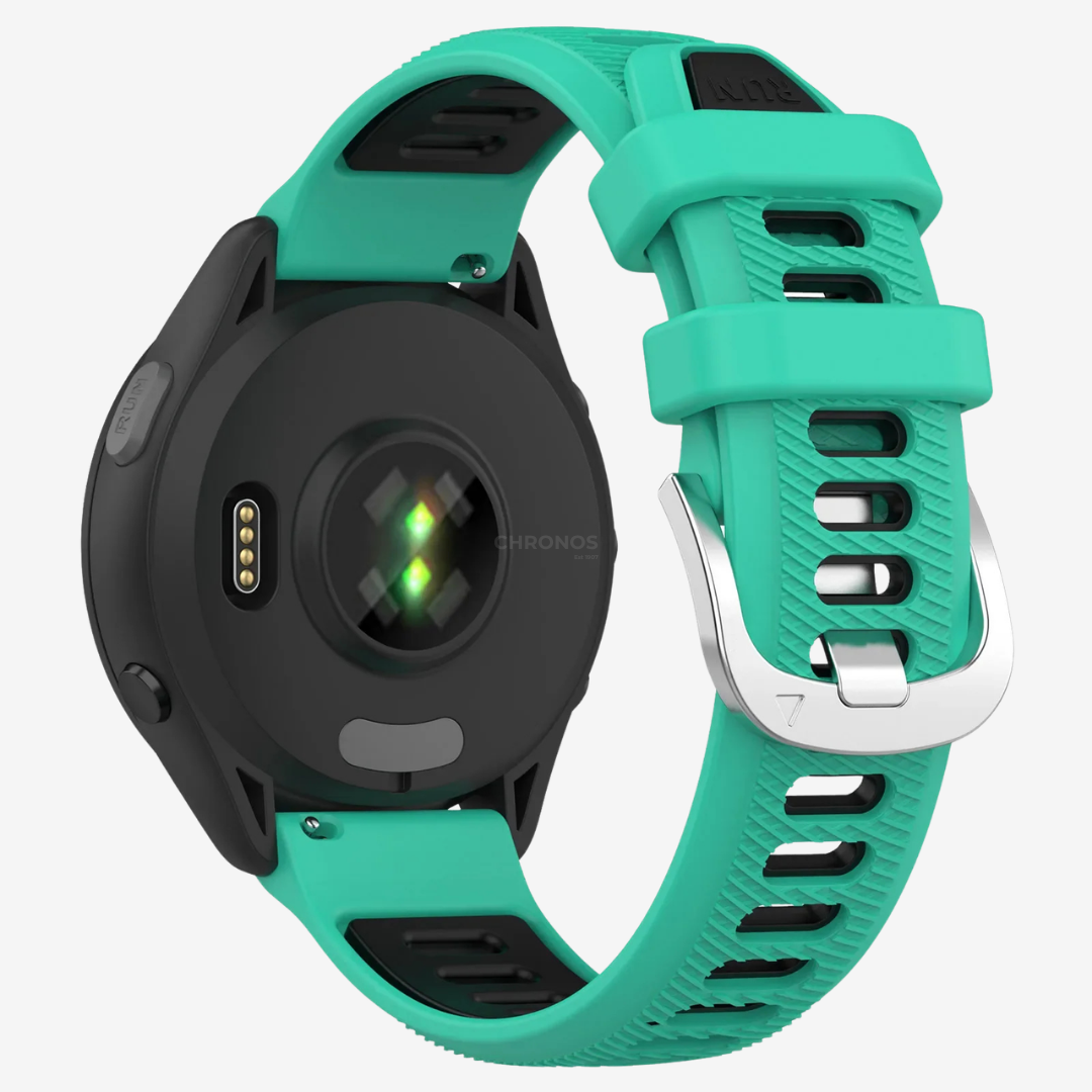 Coros Watch Band - Adjustable Silicone - Aqua Black - Watch Band