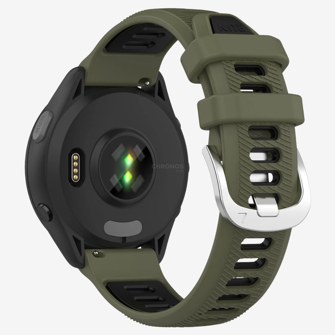 Coros Watch Band - Adjustable Silicone - Army Black - Watch Band