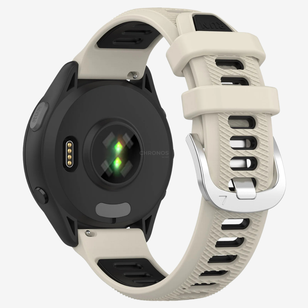 Coros Watch Band - Adjustable Silicone - Beige Black - Watch Band