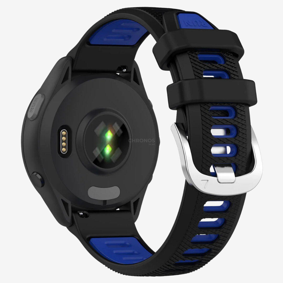 Coros Watch Band - Adjustable Silicone - Black Dark Blue - Watch Band