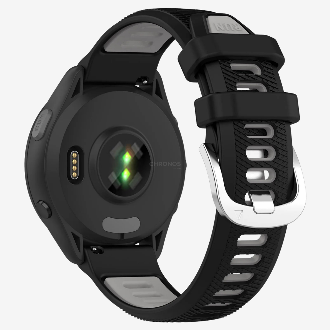 Coros Watch Band - Adjustable Silicone - Black Grey - Watch Band