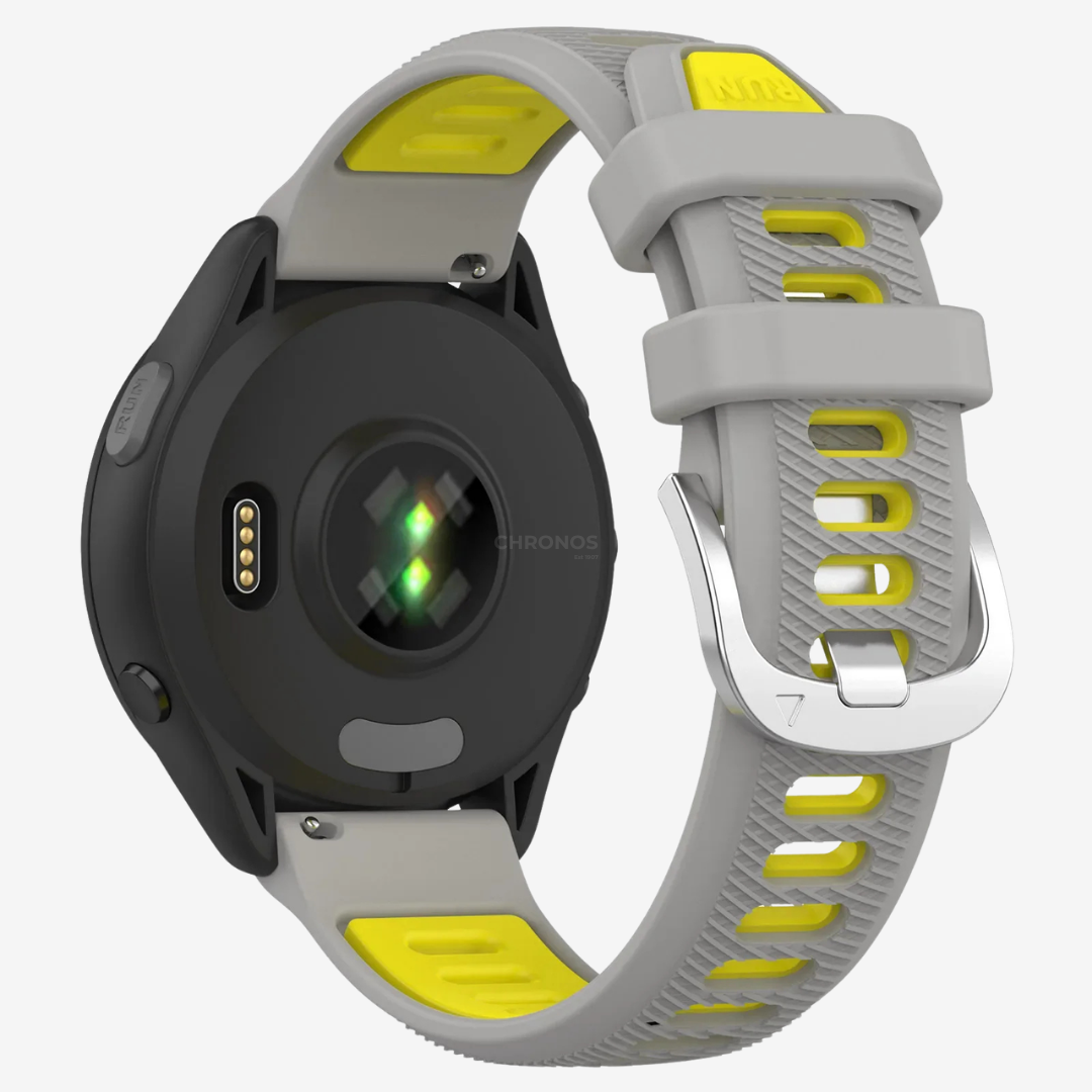Coros Watch Band - Adjustable Silicone - Grey Yellow - Watch Band