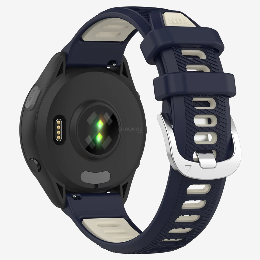 Coros Watch Band - Adjustable Silicone - Navy Cream - Watch Band