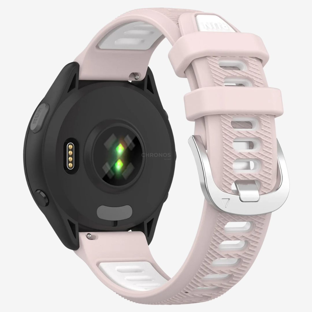 Coros Watch Band - Adjustable Silicone - Pink White - Watch Band