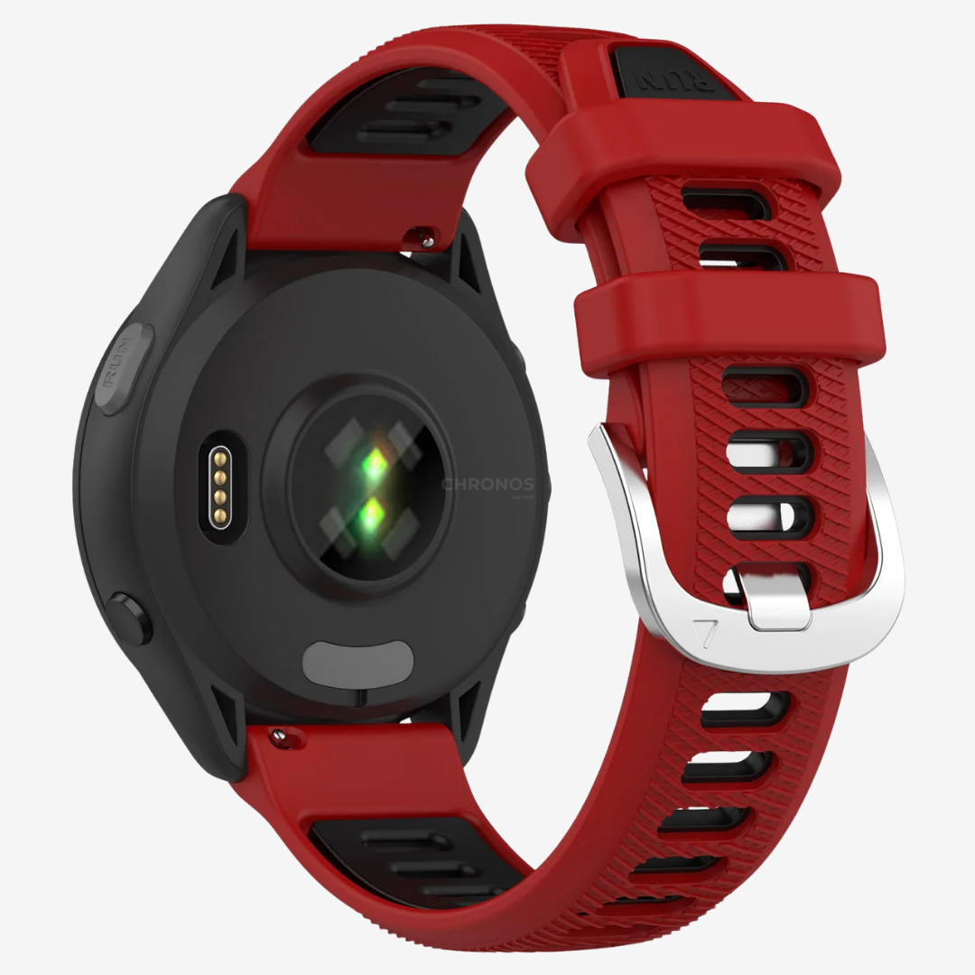 Coros Watch Band - Adjustable Silicone - Red Black - Watch Band