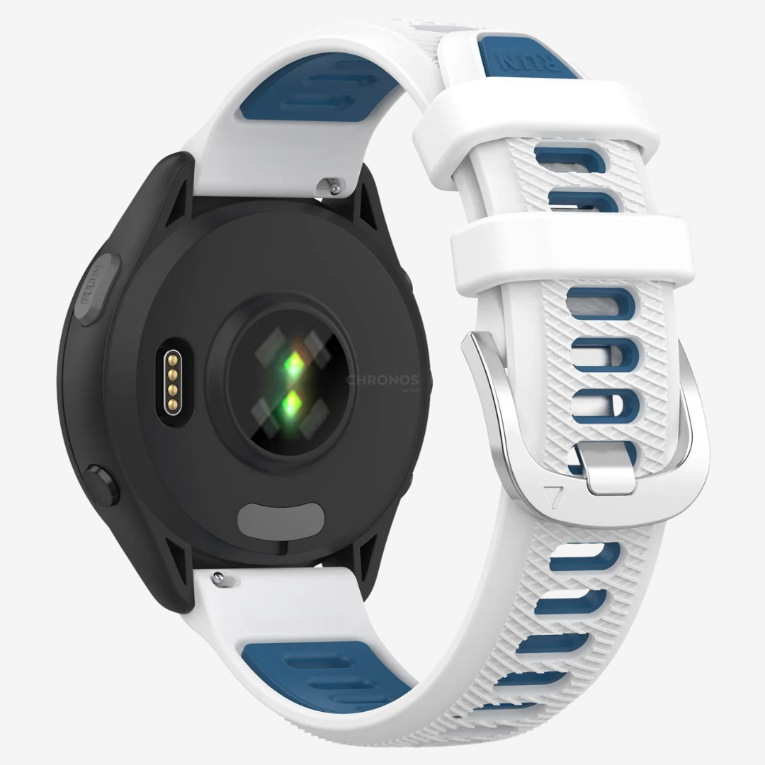 Coros Watch Band - Adjustable Silicone - White Teal - Watch Band