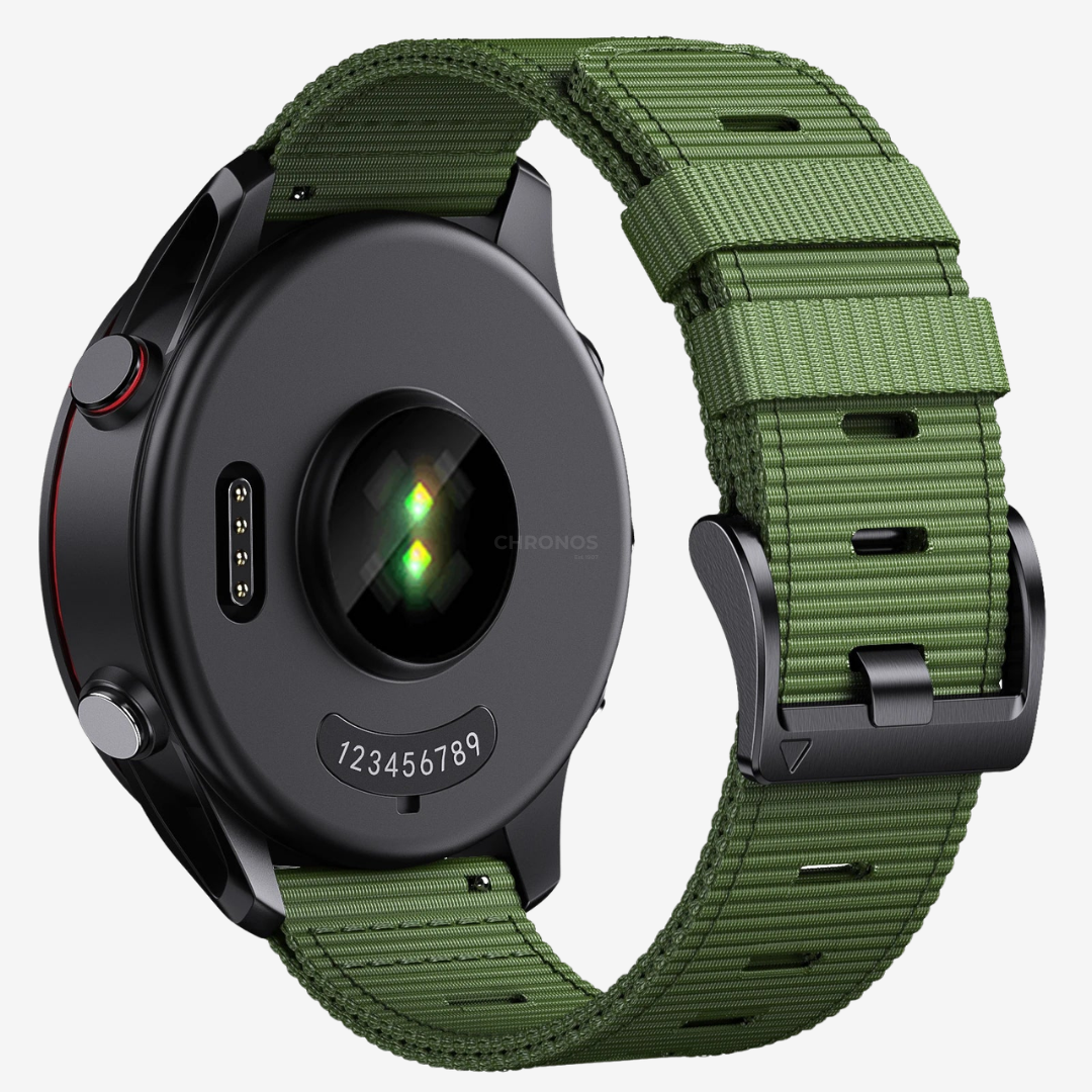 Coros Watch Band - Braided Nylon - Army Green - Watch Band