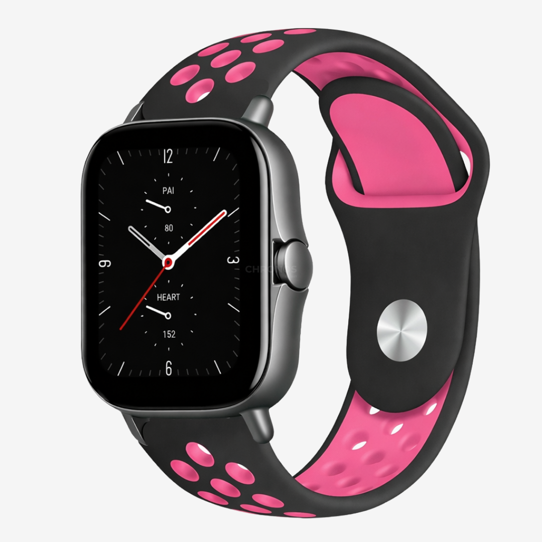 Coros Watch Band - Breathable Silicone - Black Fuschsia - Watch Band