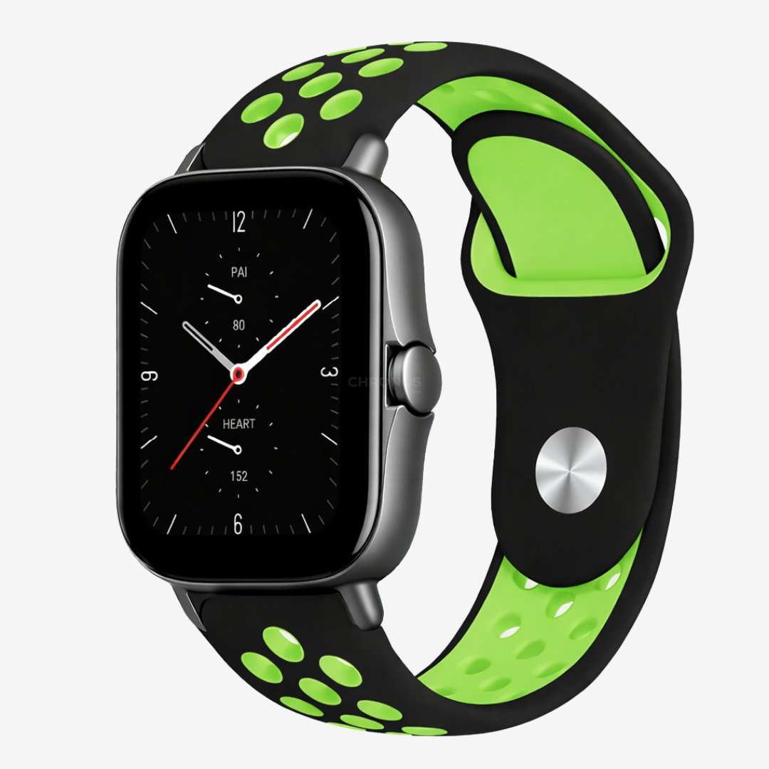 Coros Watch Band - Breathable Silicone - Black Neon - Watch Band