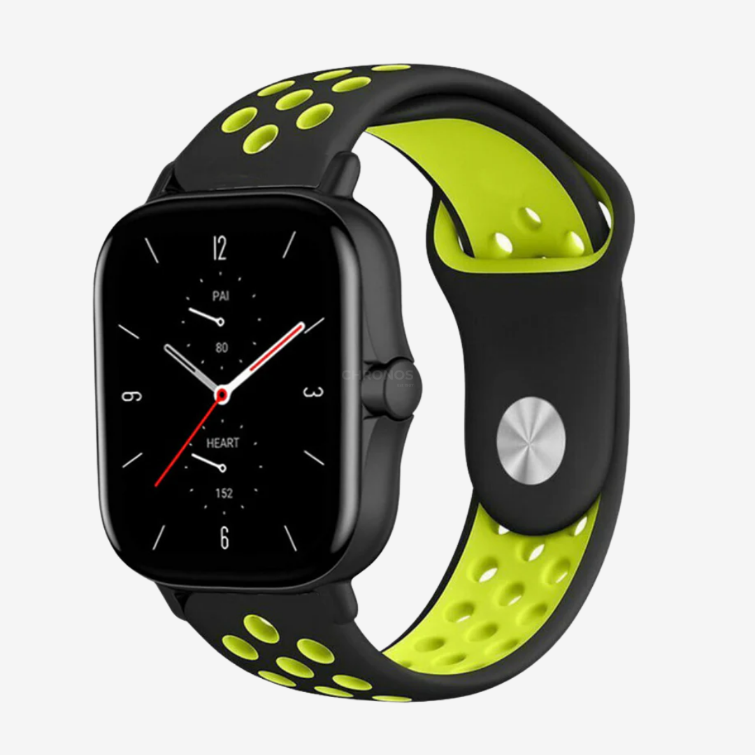 Coros Watch Band - Breathable Silicone - Black Yellow - Watch Band