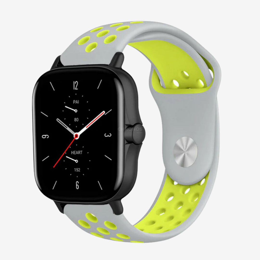 Coros Watch Band - Breathable Silicone - Grey Yellow - Watch Band