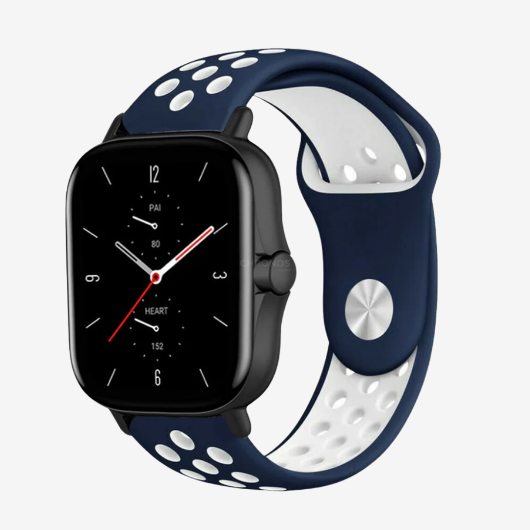 Coros Watch Band - Breathable Silicone - Navy White - Watch Band