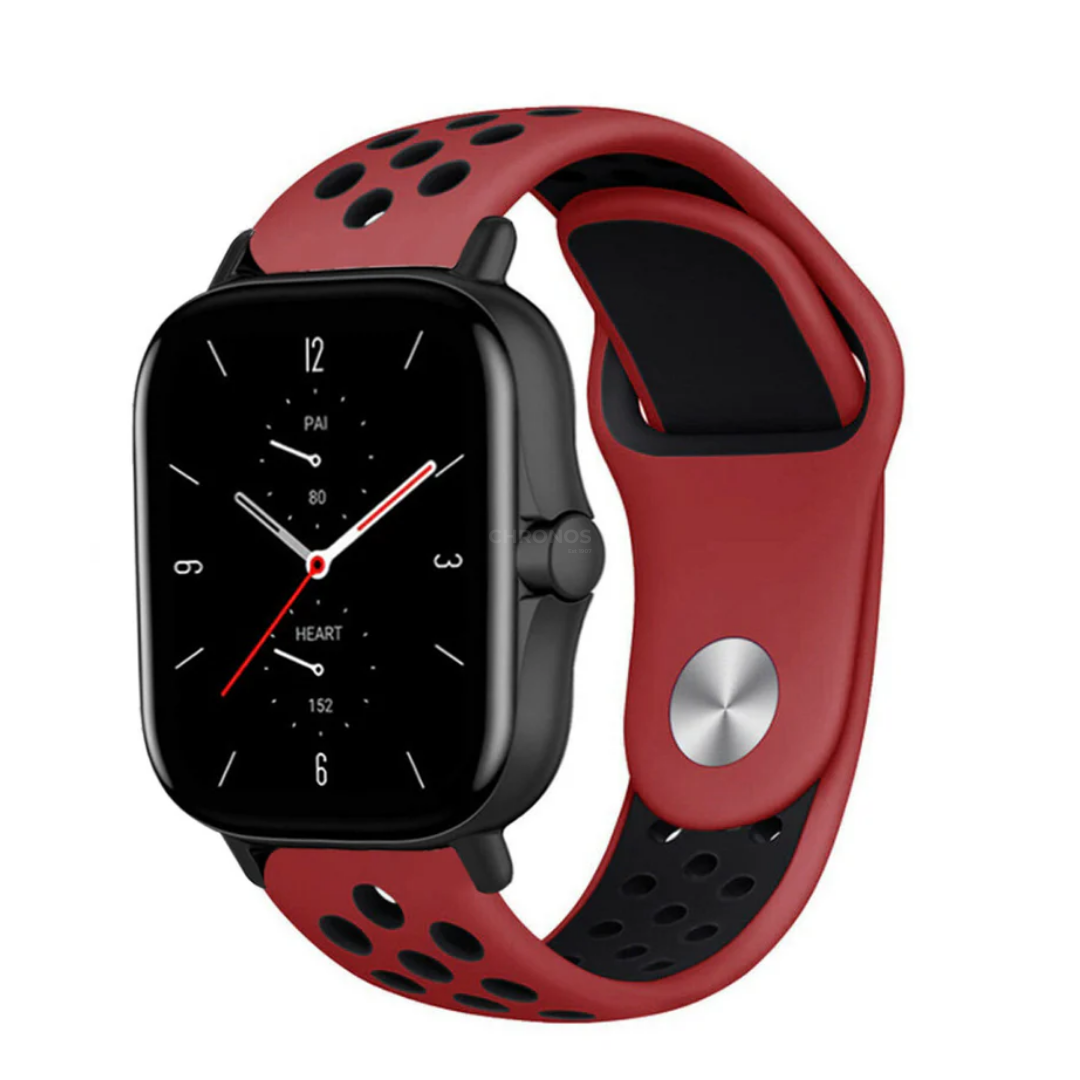 Coros Watch Band - Breathable Silicone - Red Black - Watch Band