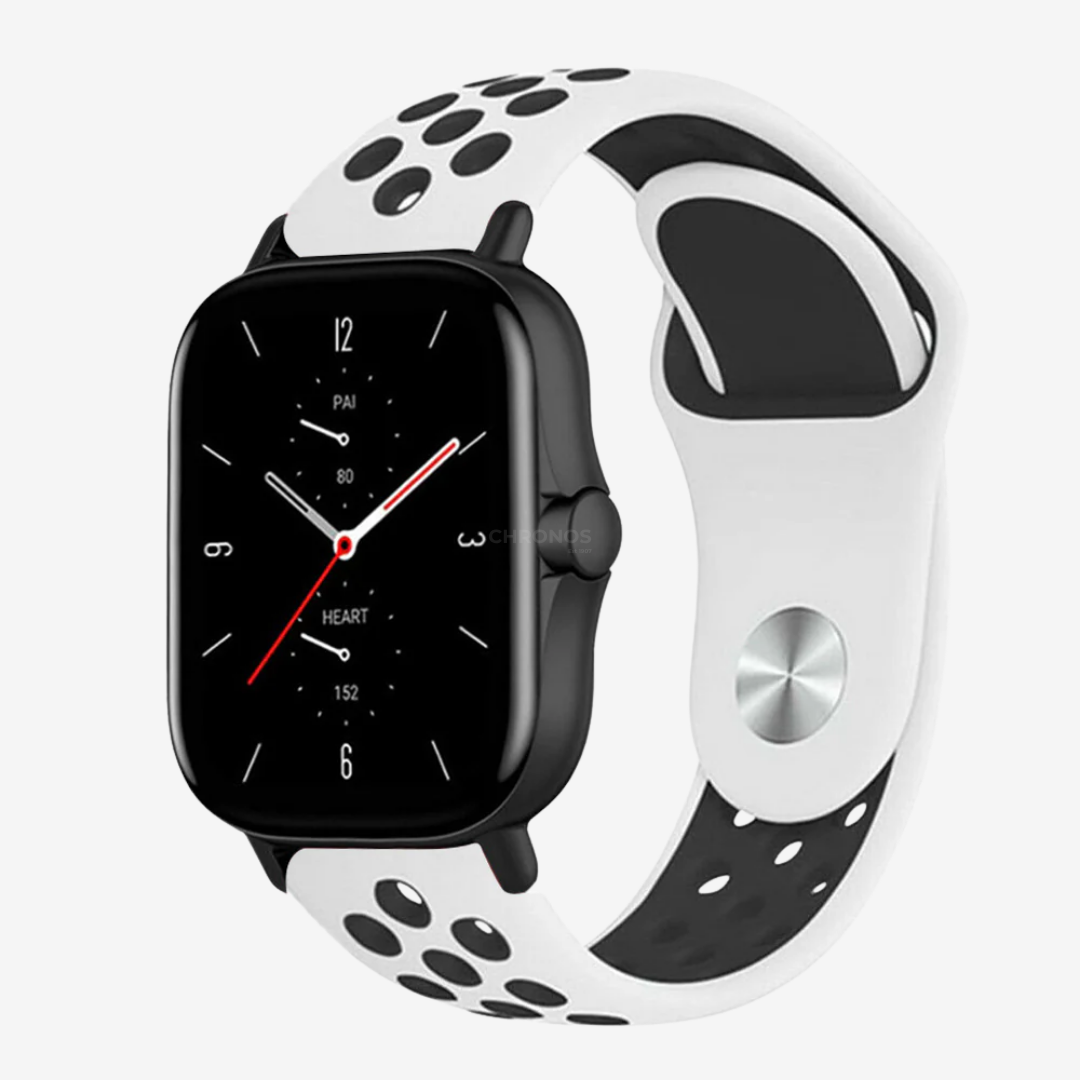 Coros Watch Band - Breathable Silicone - White Black - Watch Band