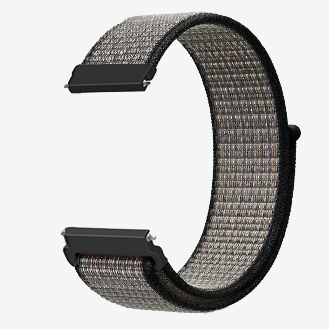 Coros Watch Band - Comfort Nylon Loop - Black Pattern - Watch Band