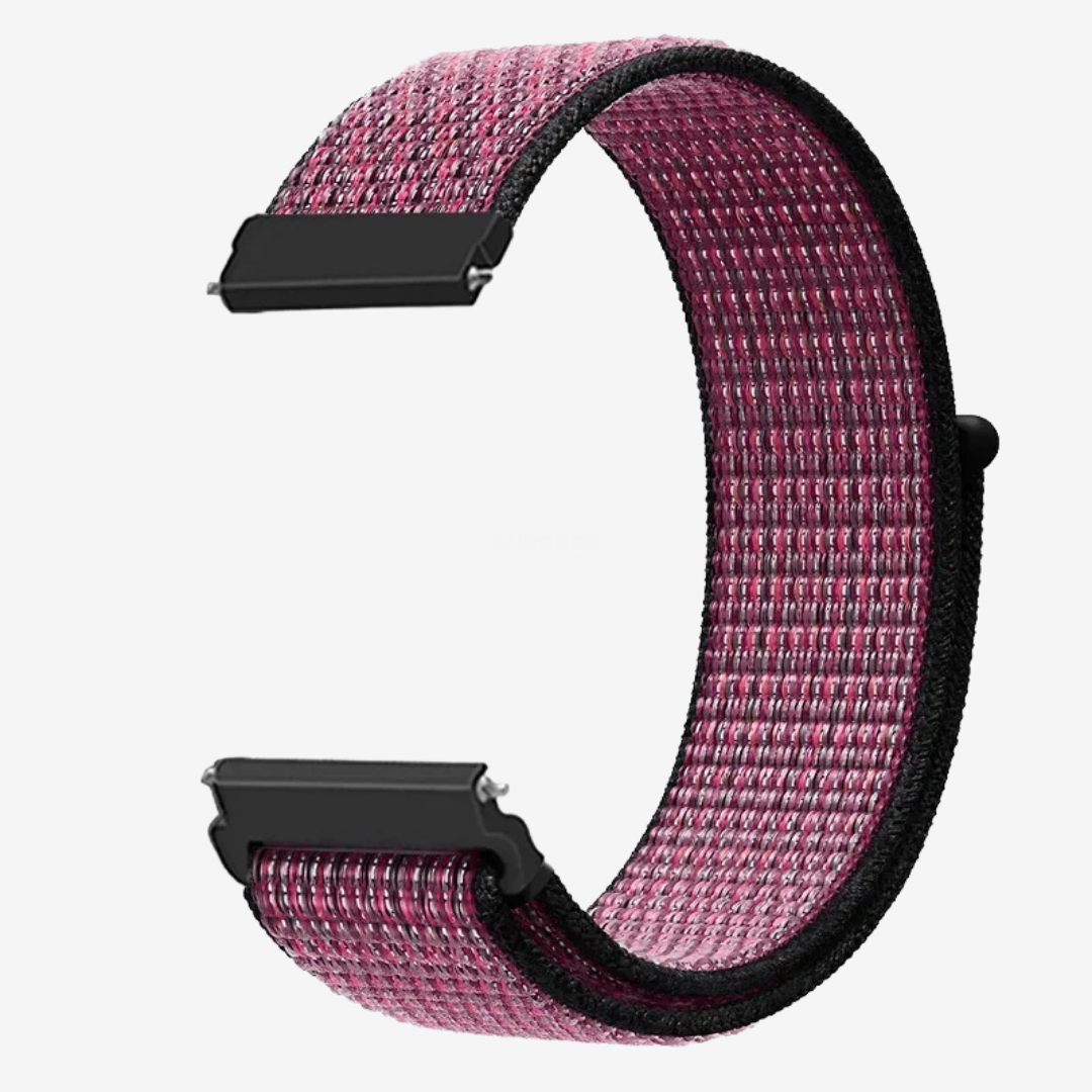Coros Watch Band - Comfort Nylon Loop - Pink Black - Watch Band