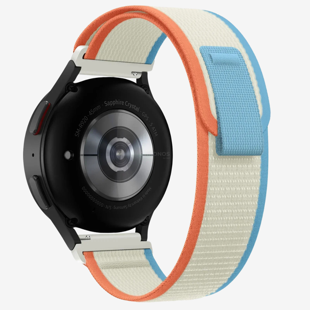 Coros Watch Band - Durable Nylon Loop - Beige Blue Orange - Watch Band