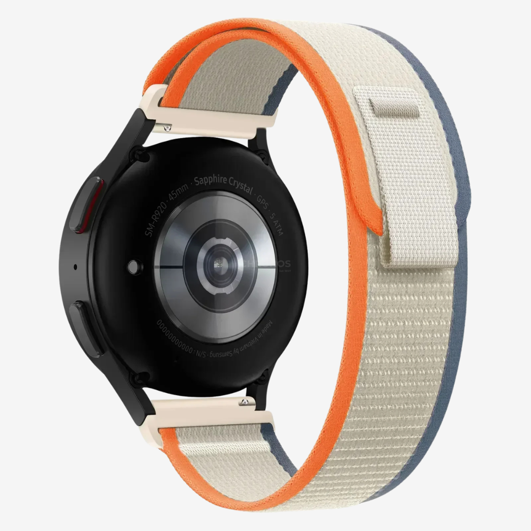 Coros Watch Band - Durable Nylon Loop - Beige Orange Grey - Watch Band