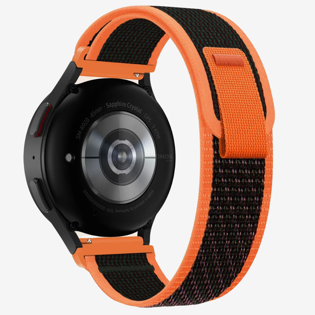 Coros Watch Band - Durable Nylon Loop - Black Orange - Watch Band